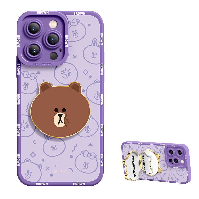 

Super Mouse Чехол для телефона, Line Brown Bear / Brown Cat 007