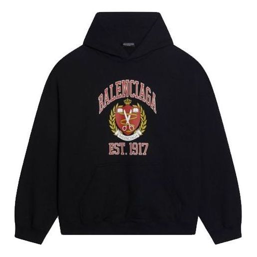 

Толстовка est. 1917 college logo print hoodie wide fit 'black' Balenciaga, черный
