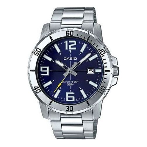 

Часы CASIO Stainless Steel Strap Waterproof Mens Silver Analog, цвет silver