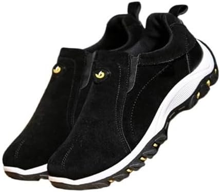 

Мужские повседневные слипоны с поддержкой свода стопы, лоферы для мужчин, удобные нескользящие корабельные туфли Hhhchpm, черный