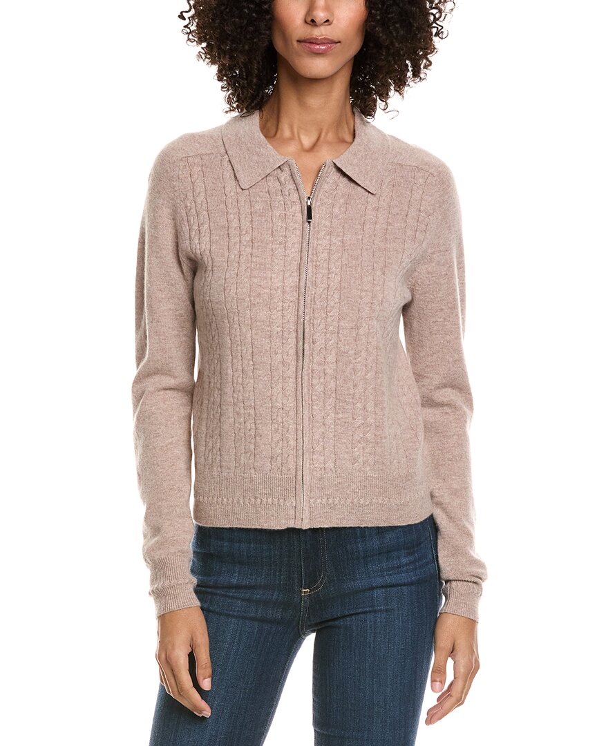 

Кашемировый кардиган с застежкой-молнией спереди InCashmere Incashmere, коричневый