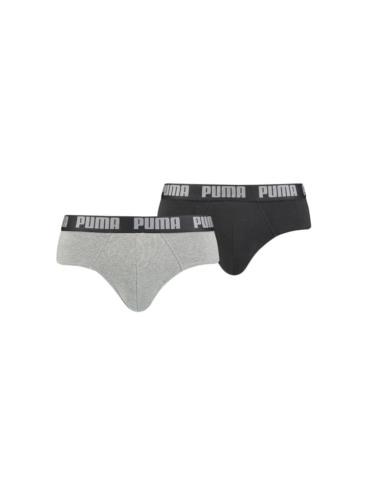 

Боксеры Puma PUMA BASIC BRIEF 2P, цвет 691 - dark grey melange/black