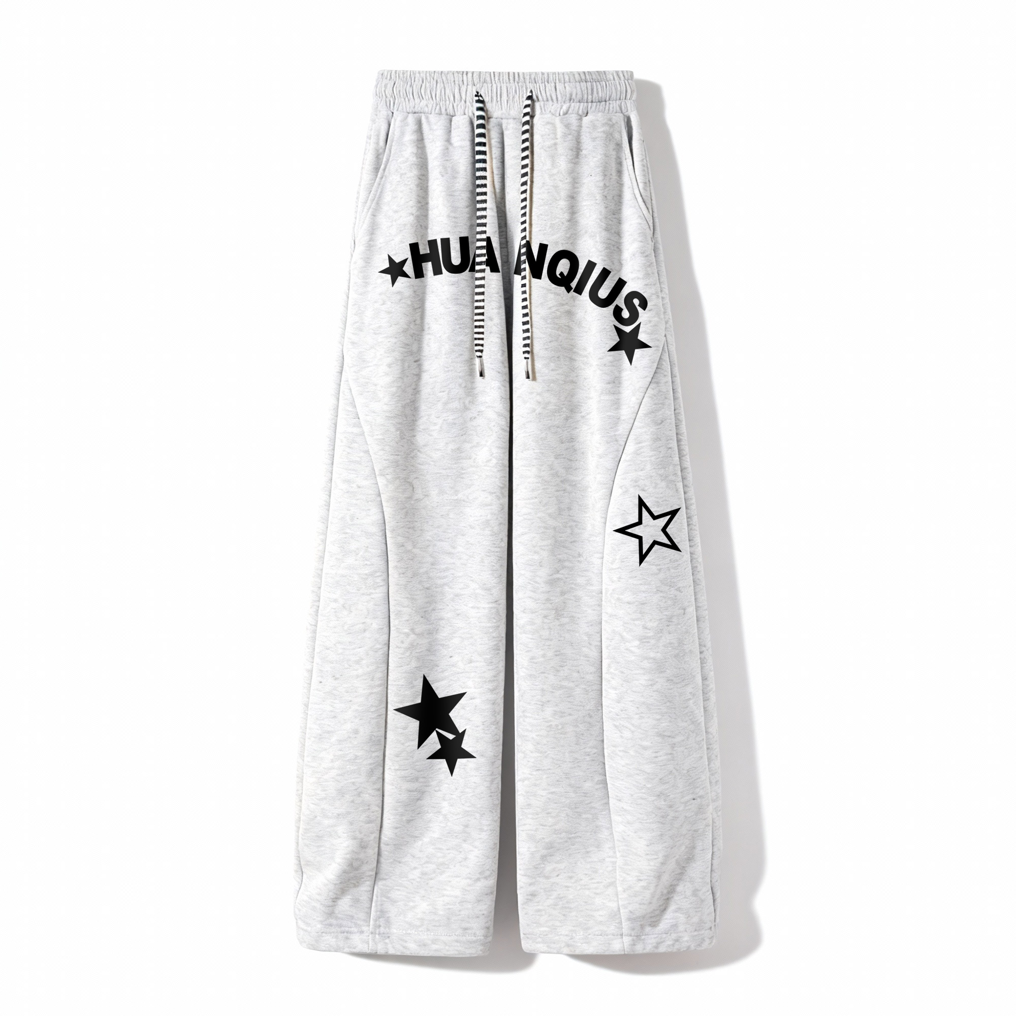 

Повседневные брюки унисекс утепленные с флисовой подкладкой HUANQIU, светло-серый