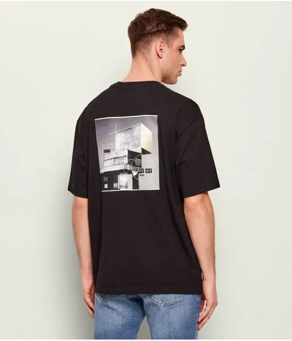 Футболка Te_Brutalism relaxed fit Boss Orange, черный — фото 3