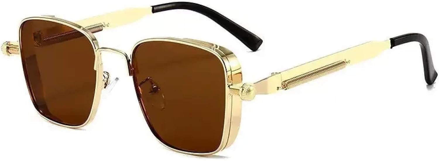 

Солнцезащитные очки с защитой от УФ-излучения UV400 | Металлический стимпанк | Для женщин и мужчин | Для занятий спортом на открытом воздухе и вождения DSVIGF, Gold Tea