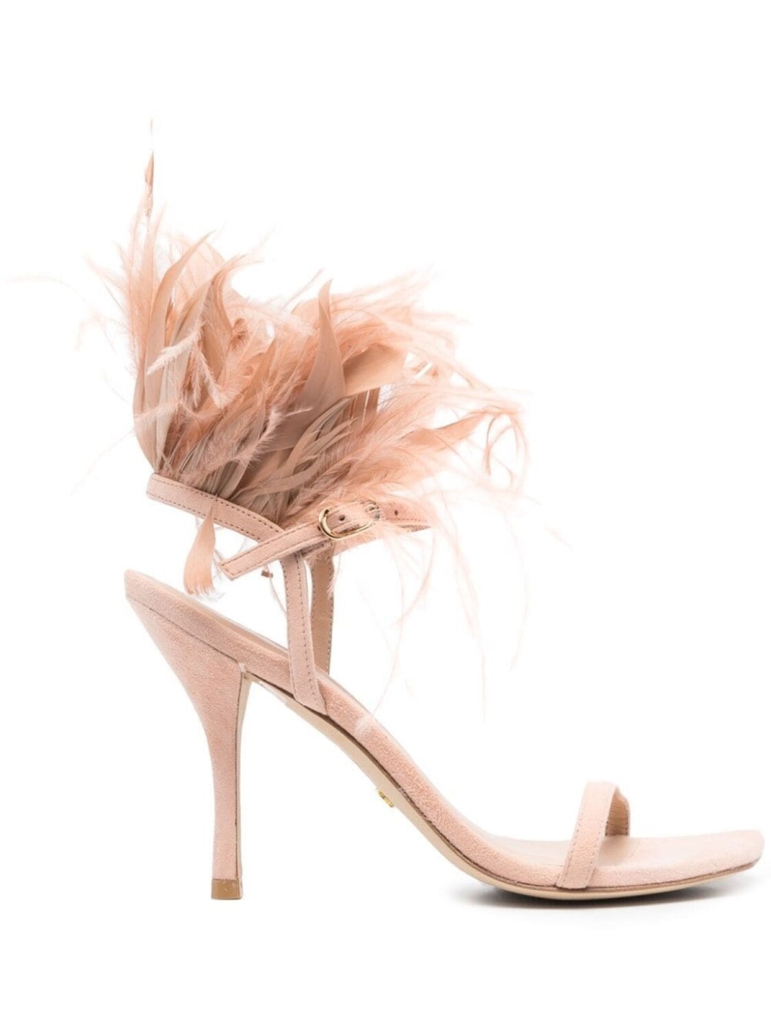 

Stuart Weitzman босоножки Plume 100 с перьями, розовый