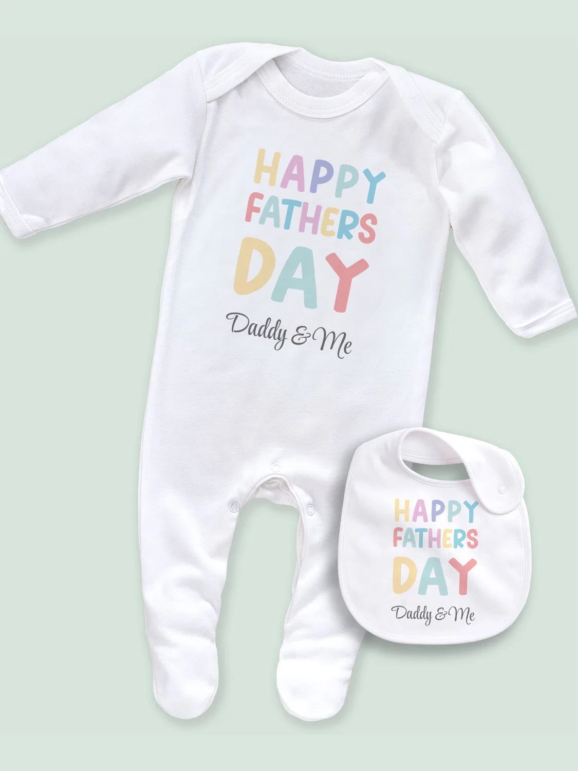 Слип для новорожденных, персонализированный Happy Father's Day Little Years, белый — фото 4