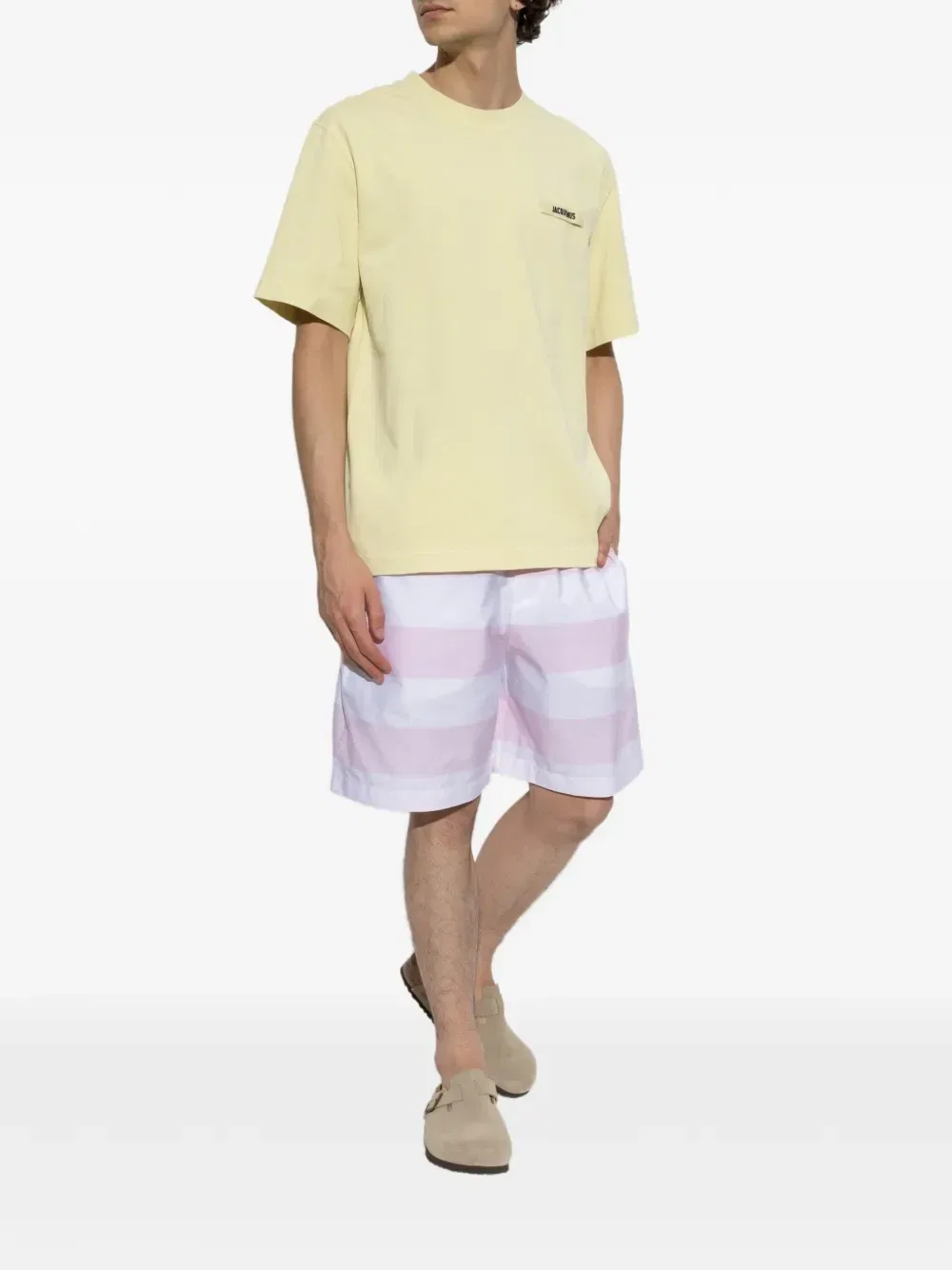 Жаккардовые шорты в полоску Jacquemus, белый — фото 2