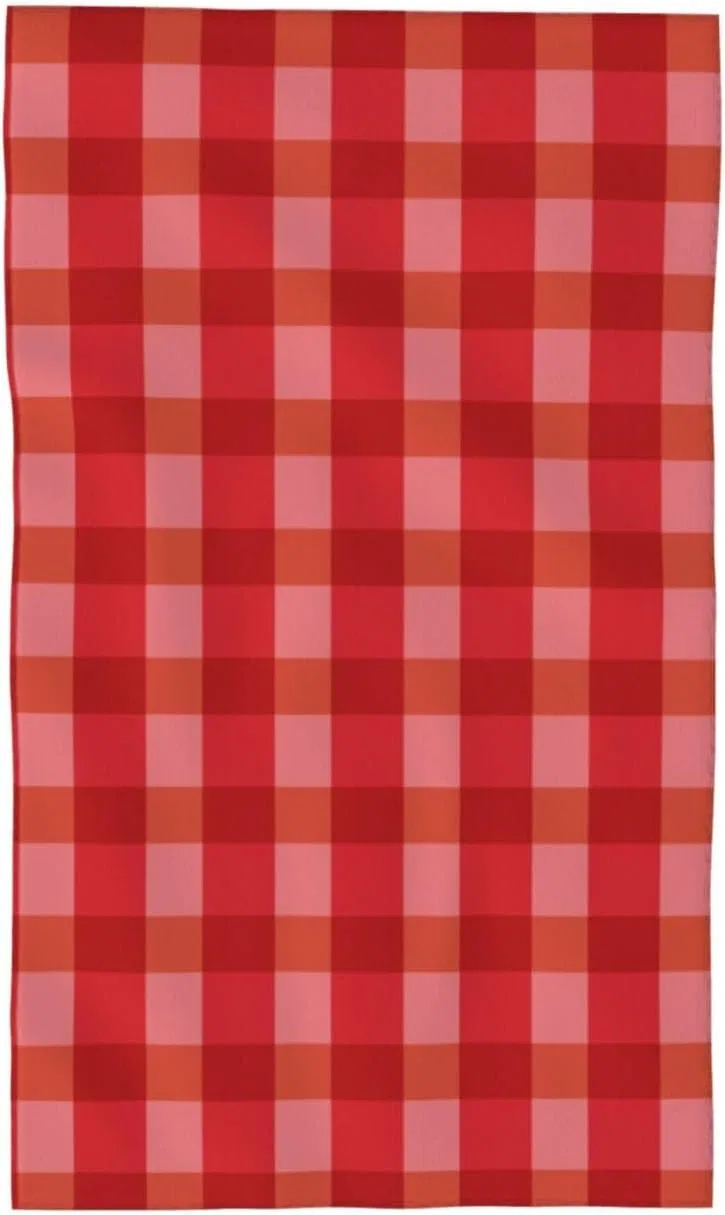 Микрофибровая мочалка для лица, 69x40 см, красная клетка, GVYGVY
