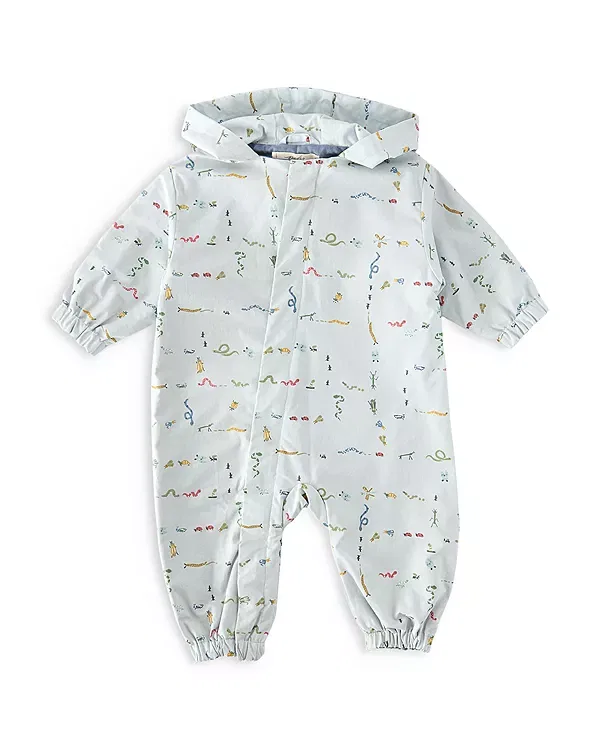 Детский комбинезон с капюшоном Pehr, Crawling Critters Blue