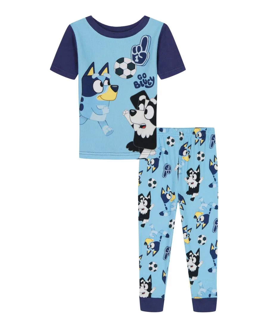 Комплект из футболки и джоггеров с принтом Go Blue Bluey, Blue/Navy