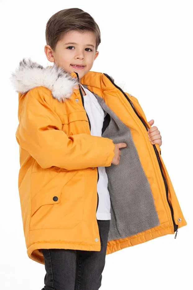Детское пальто для девочек водонепроницаемое Öfi Kids, Sarı — фото 4