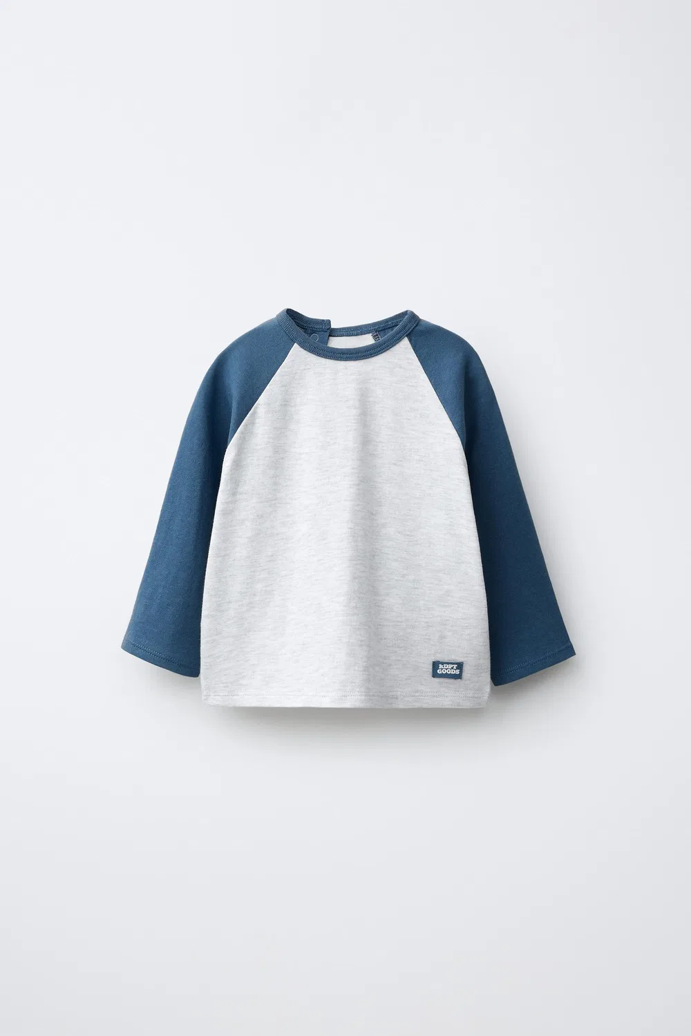 Футболка с контрастными рукавами реглан ZARA, Blue/White