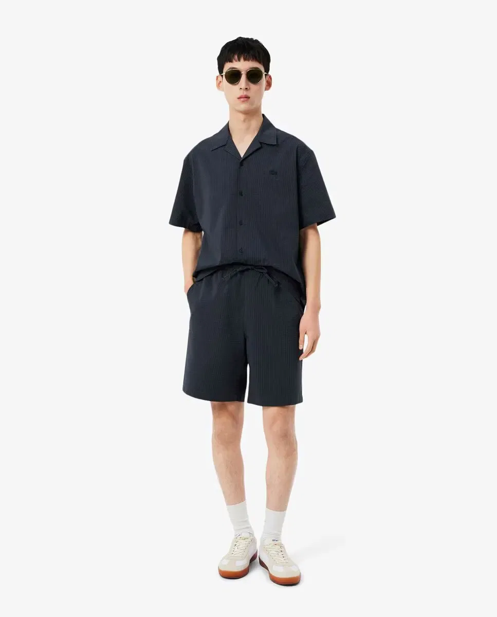 Мужские шорты из хлопкового сюрсака Lacoste, Negro