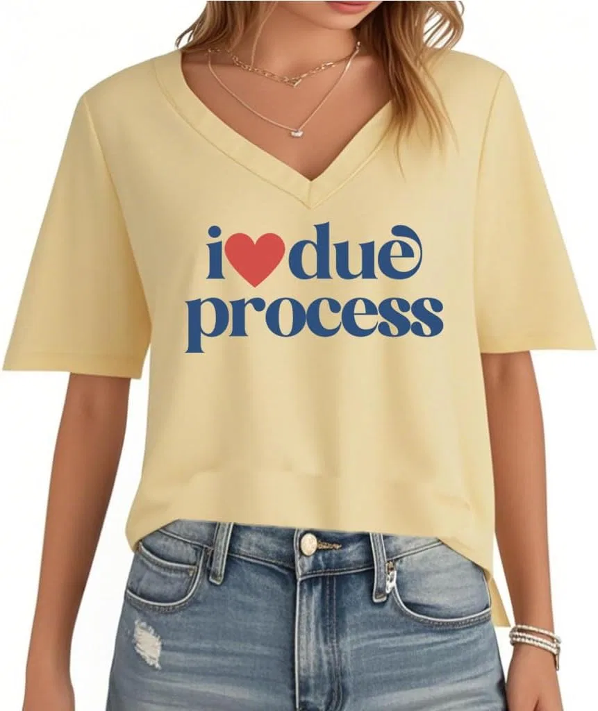 Футболка с принтом I Love Due Process, Creamy Yellow