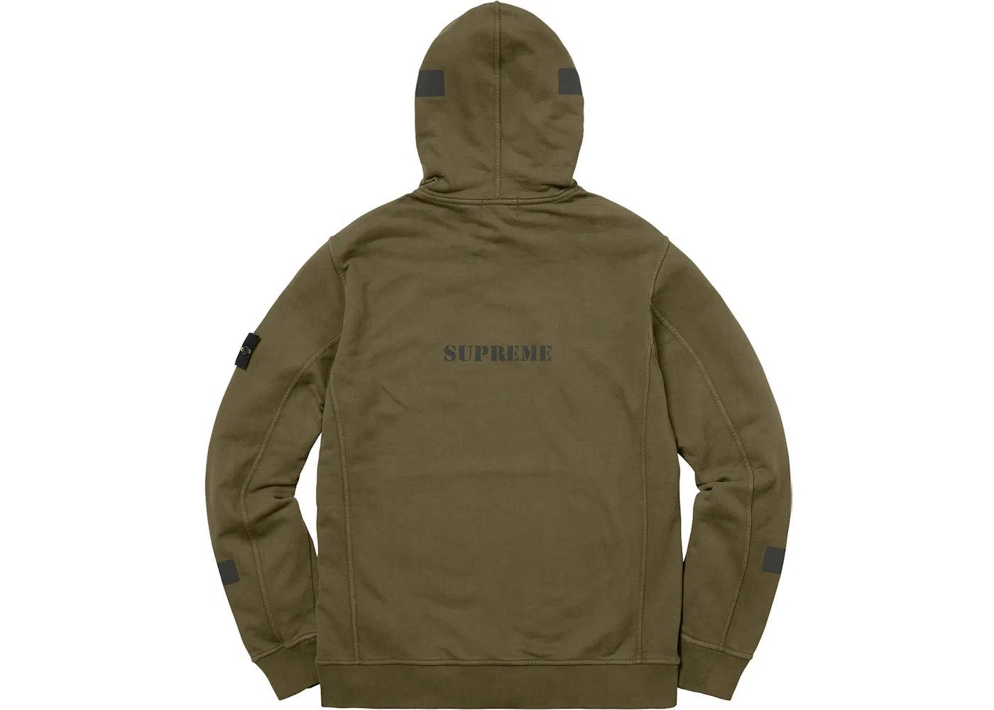 Мужская худи Supreme Stone Island Hooded Sweatshirt, Olive — фото 2