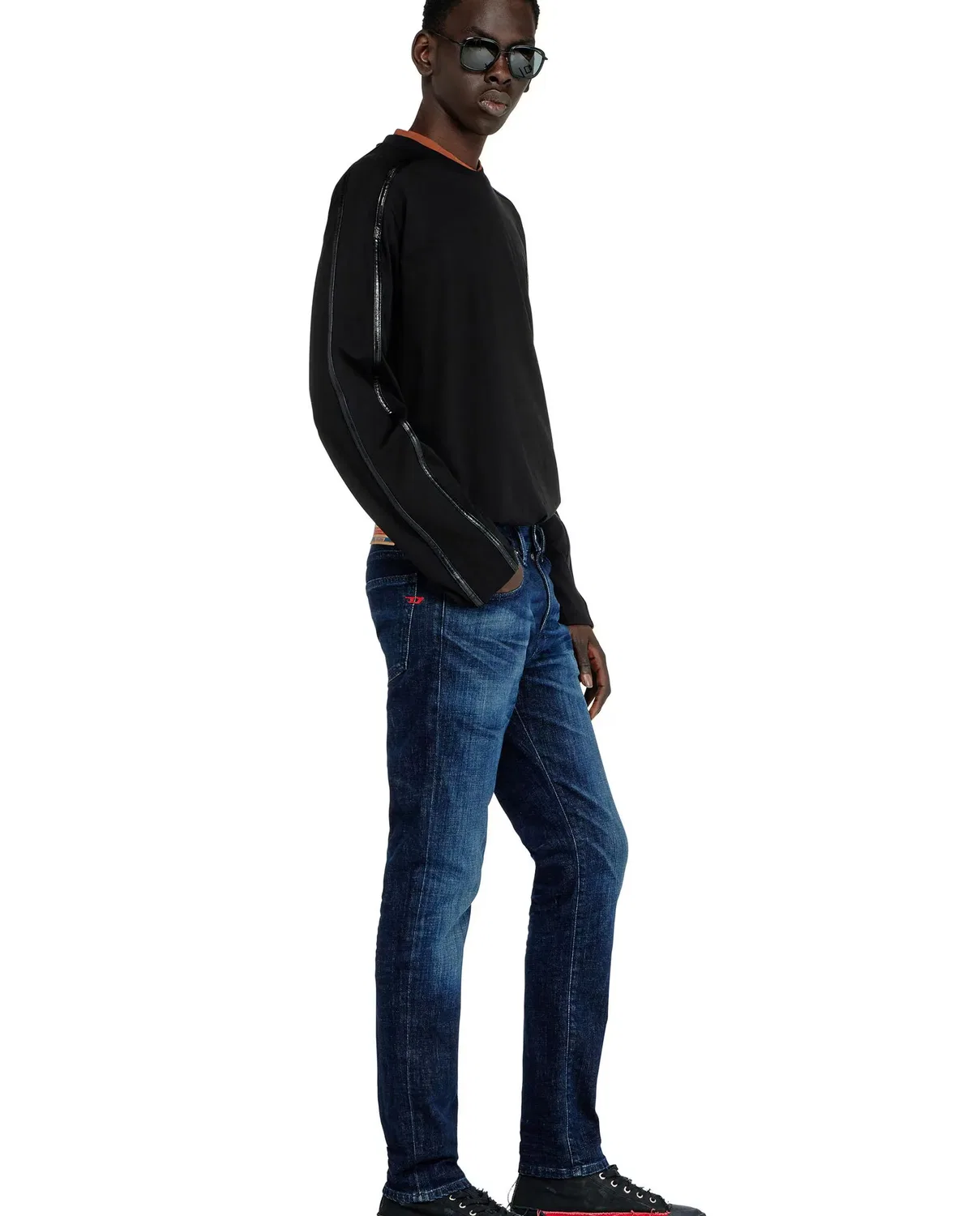 Мужские джинсы slim с заниженной талией Vaquero slim de hombre cintura media 2019 d-strukt Diesel, Azul Marino — фото 4