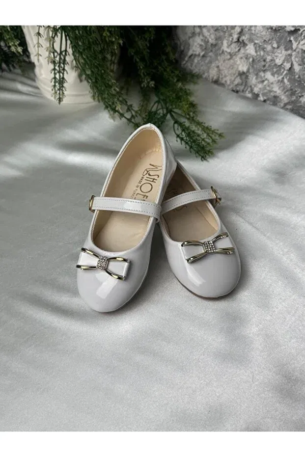 Детские балетки для девочек с принтом Daily comfortable ballerina for babies and young children Shoes, White — фото 2