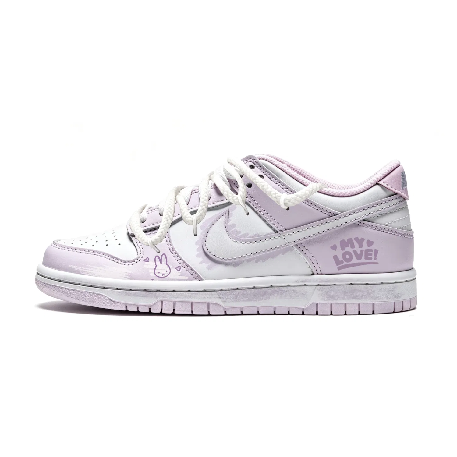 Детские кеды для скейтбординга с принтом Purple-Sweet Potato Bunny-Limited Shopping Bag Nike — фото 3
