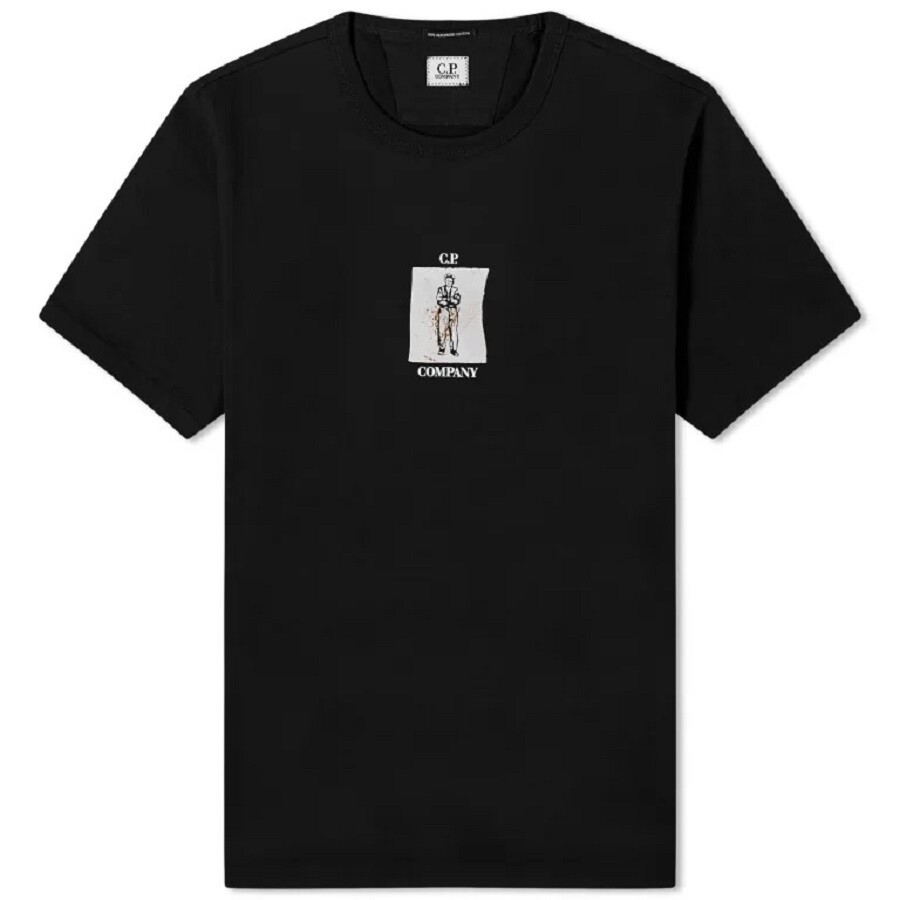 

Футболка C.p. Company 30/2 Mercerized Jersey Twisted Graphic, черный