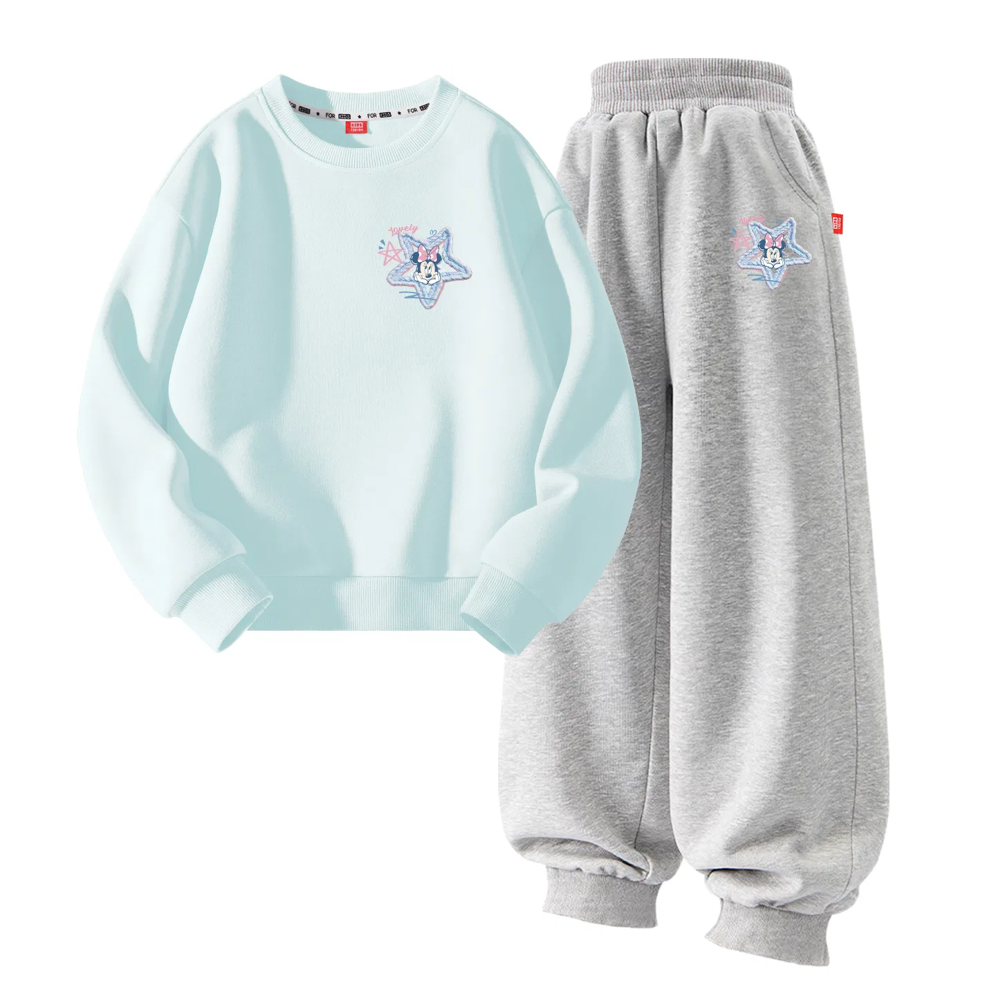 Детский спортивный костюм с круглым вырезом Disney, Цвет: Diyue Star K Clearwater Blue+Diyue Star K Gray