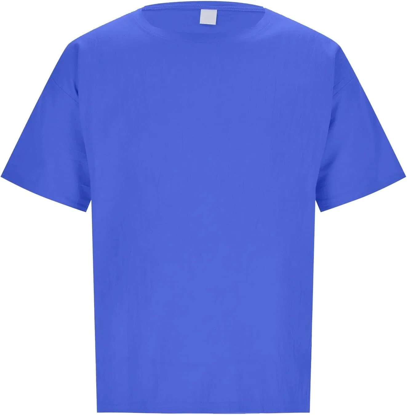 Мужская свободная футболка из льна и хлопка с коротким рукавом Casual, Blue — фото 2