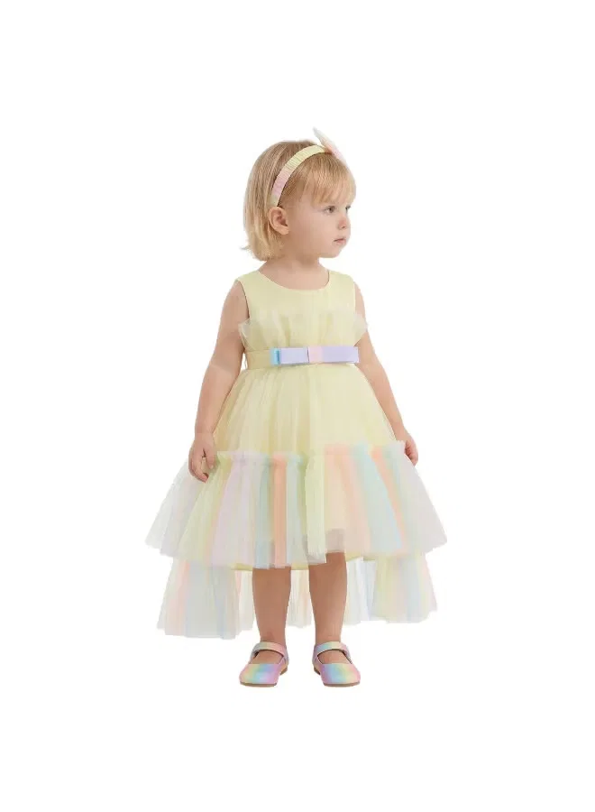 Платье с многослойной юбкой из фатина с кукольным платьем Tulle rainbow D'Daniela, пастельный мультиколор — фото 2