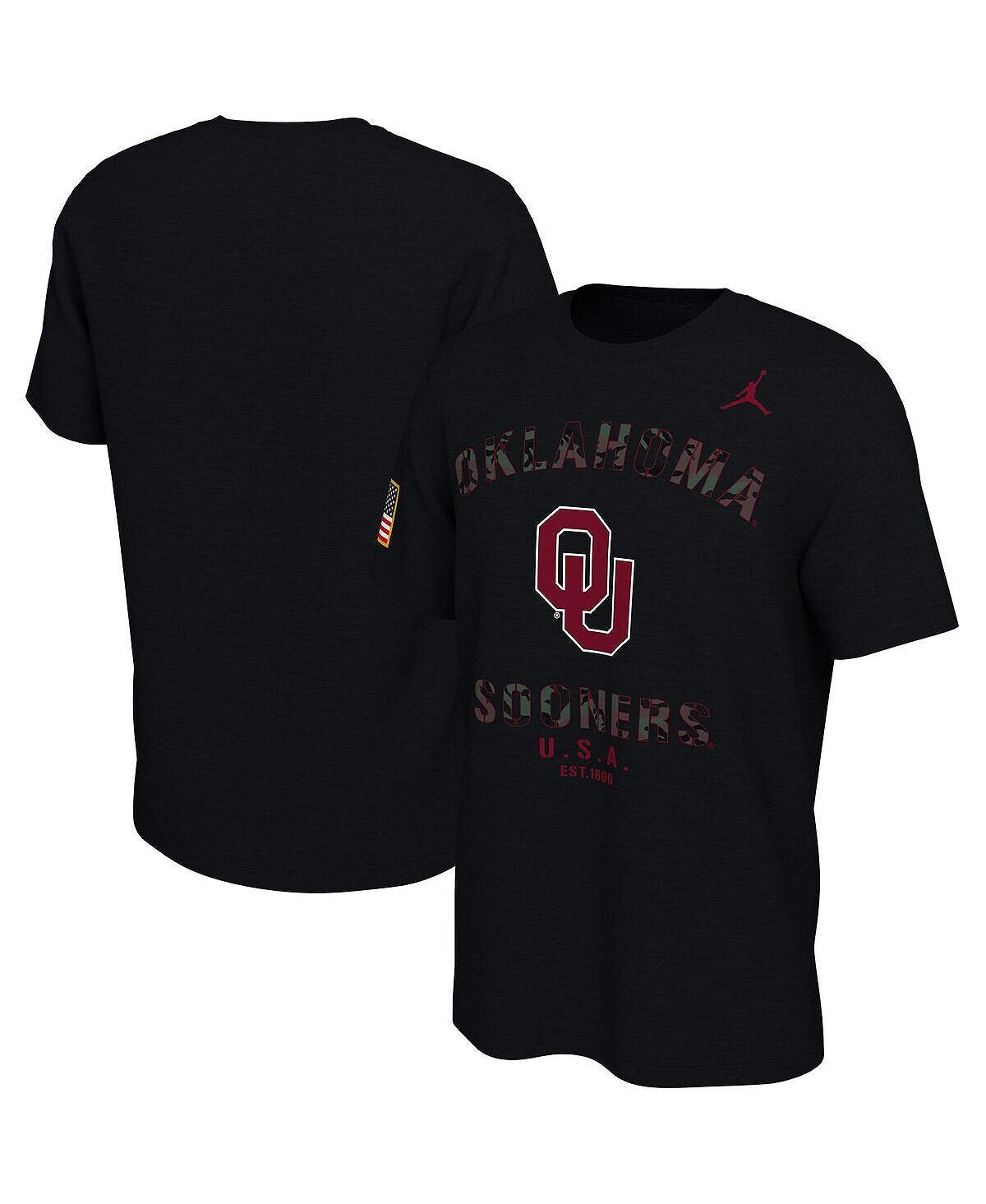 

Мужская черная футболка ко дню ветеранов oklahoma sooners Jordan, черный