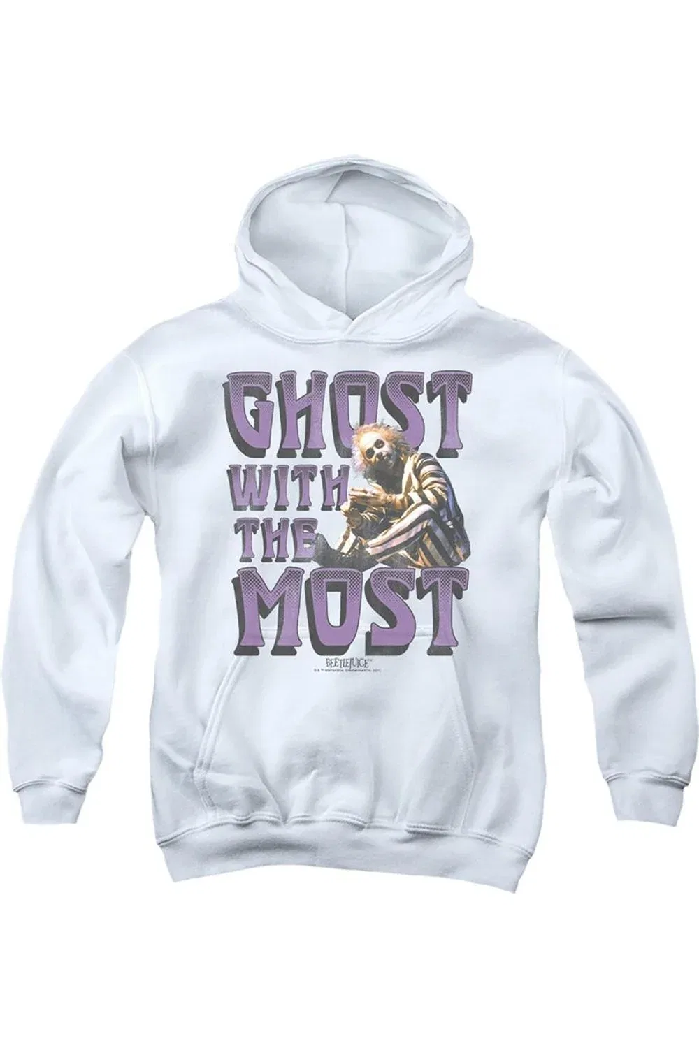 Детское худи с капюшоном с принтом Beetlejuice Most Youth Pull Over Hoodie Gildan, White