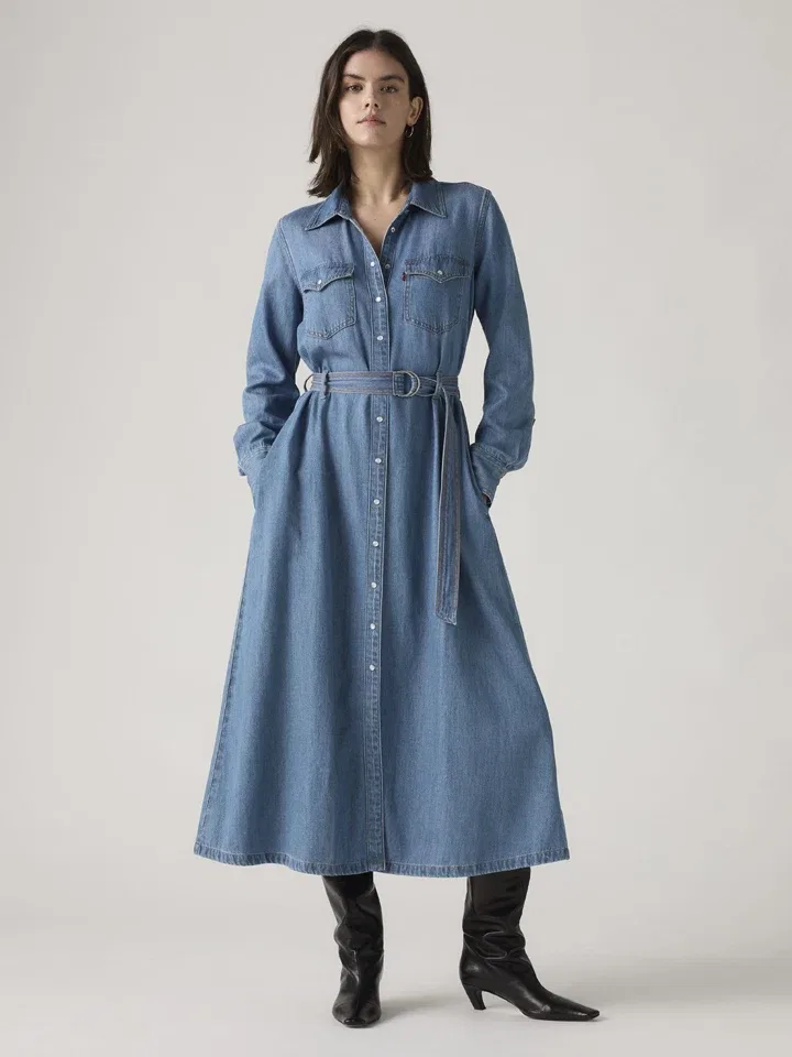 Женское джинсовое платье A-силуэта Levi's, Light Blue — фото 2
