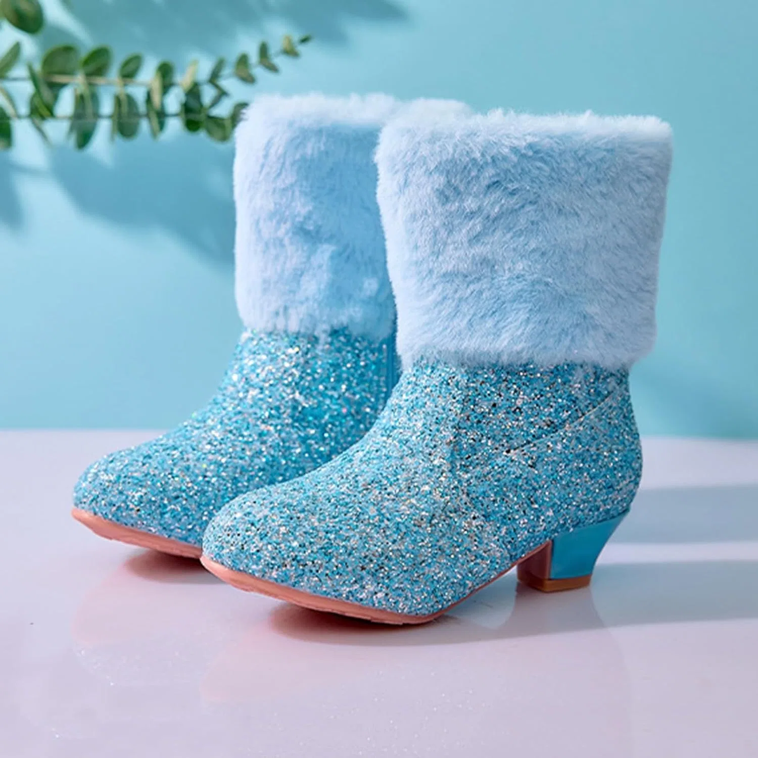 Детские сапоги для девочек с блестками Cowgirl Boots, Blue — фото 4