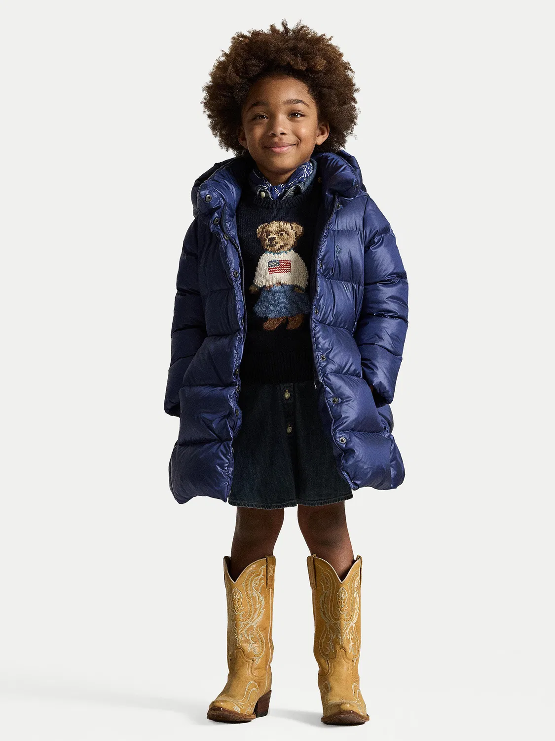 Зимняя куртка стандартного кроя для девочки Polo Ralph Lauren, темно-синий — фото 2