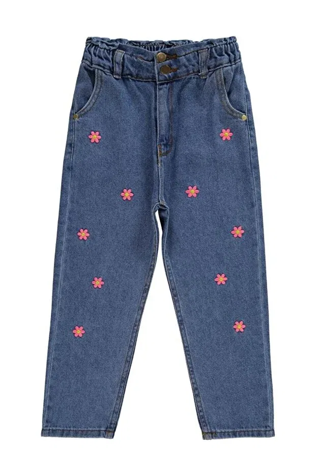 Детские брюки для девочек с вышивкой Daisy Civil Girls, Blue — фото 2