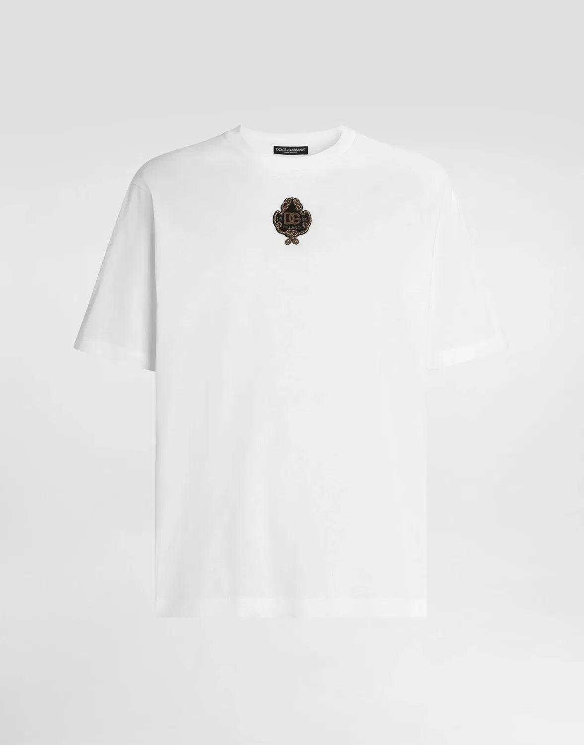 Футболка хлопковая с нашивкой DOLCE & GABBANA, белый