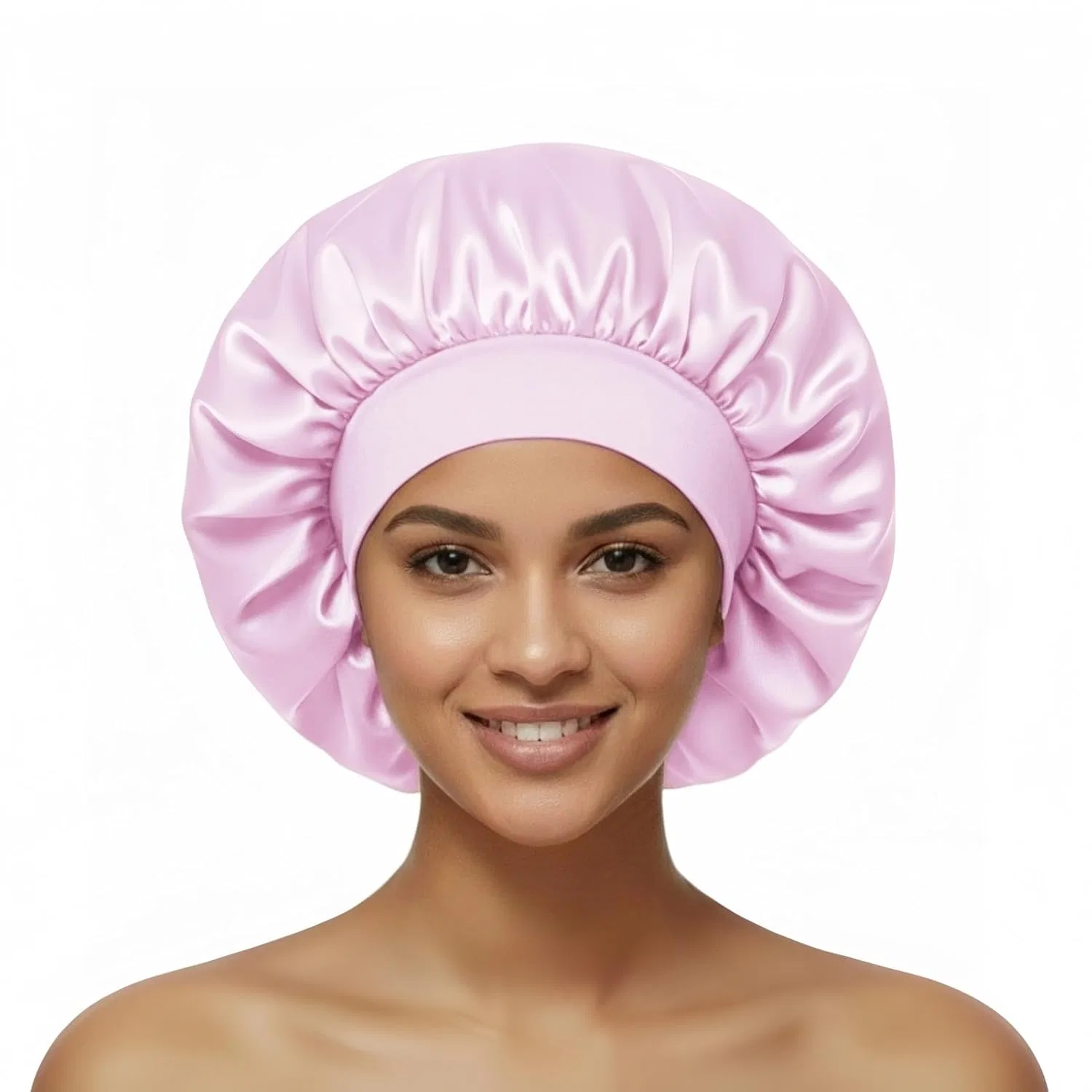 Шапочка для душа Satin Bonnet, AILONSHAWN, из сатина, розовый