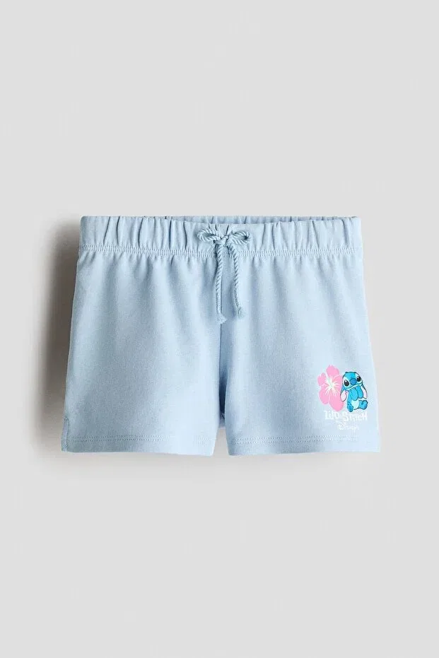 Детские шорты для девочек с принтом Lilo & Stitch H&M, Light Blue Lilo & Stitch
