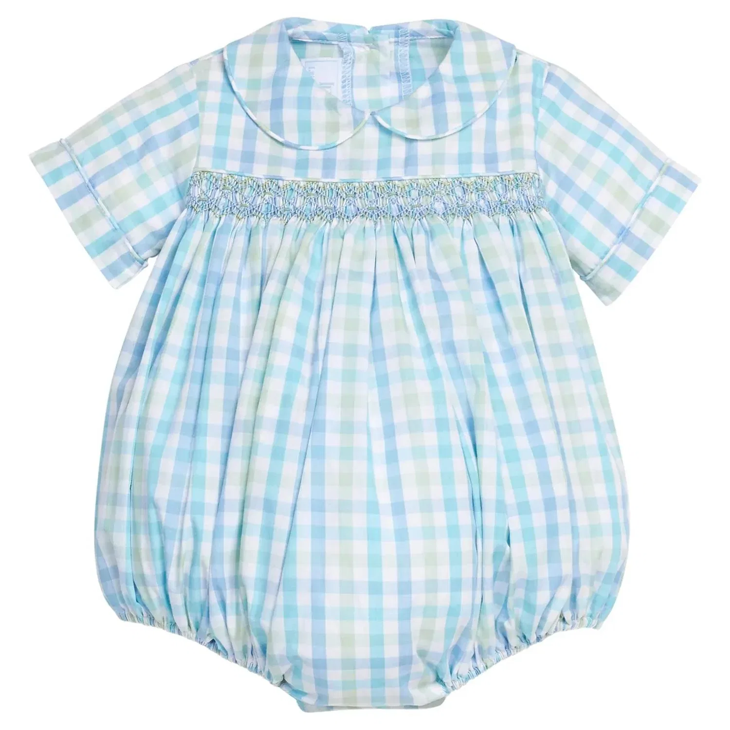 Детский боди-комбинезон с коротким рукавом и воротником питер-пэн Barrington Bubble LITTLE ENGLISH, Briarcliff Plaid