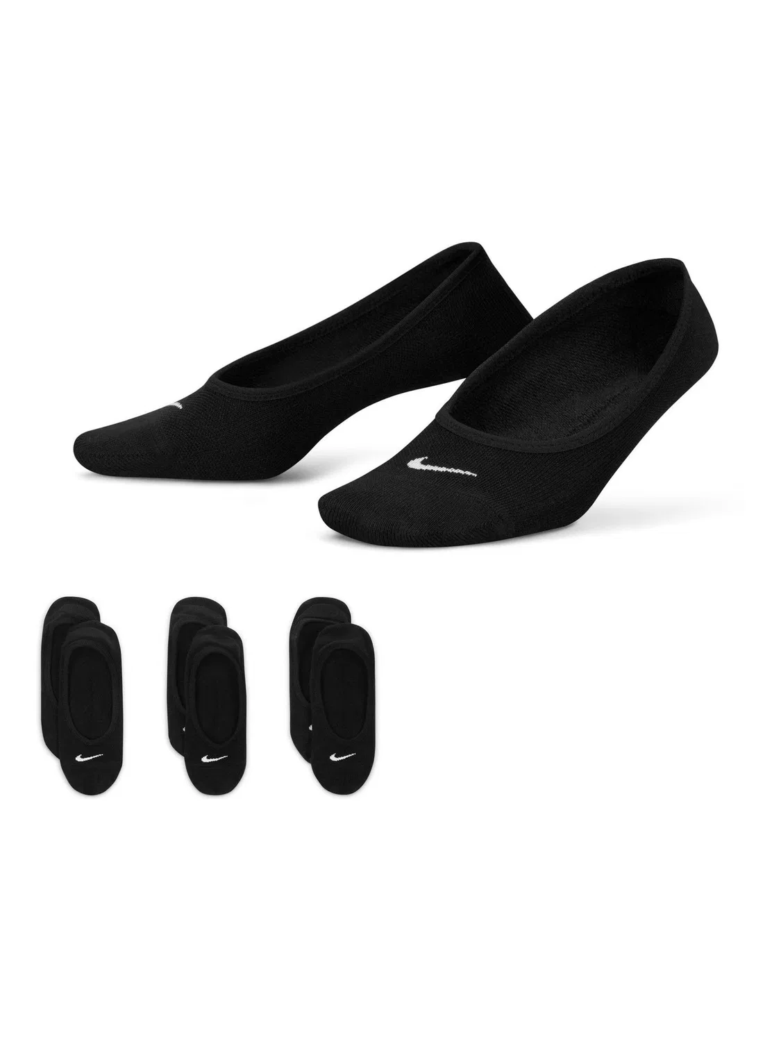 Носки Nike Everyday Lightweight Footie Socks, 3 пары, черный