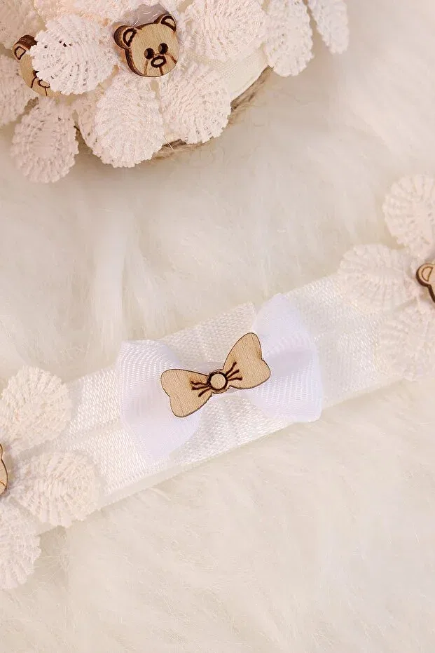 Детские пинетки для девочек с принтом Kidello, Nude Color — фото 4