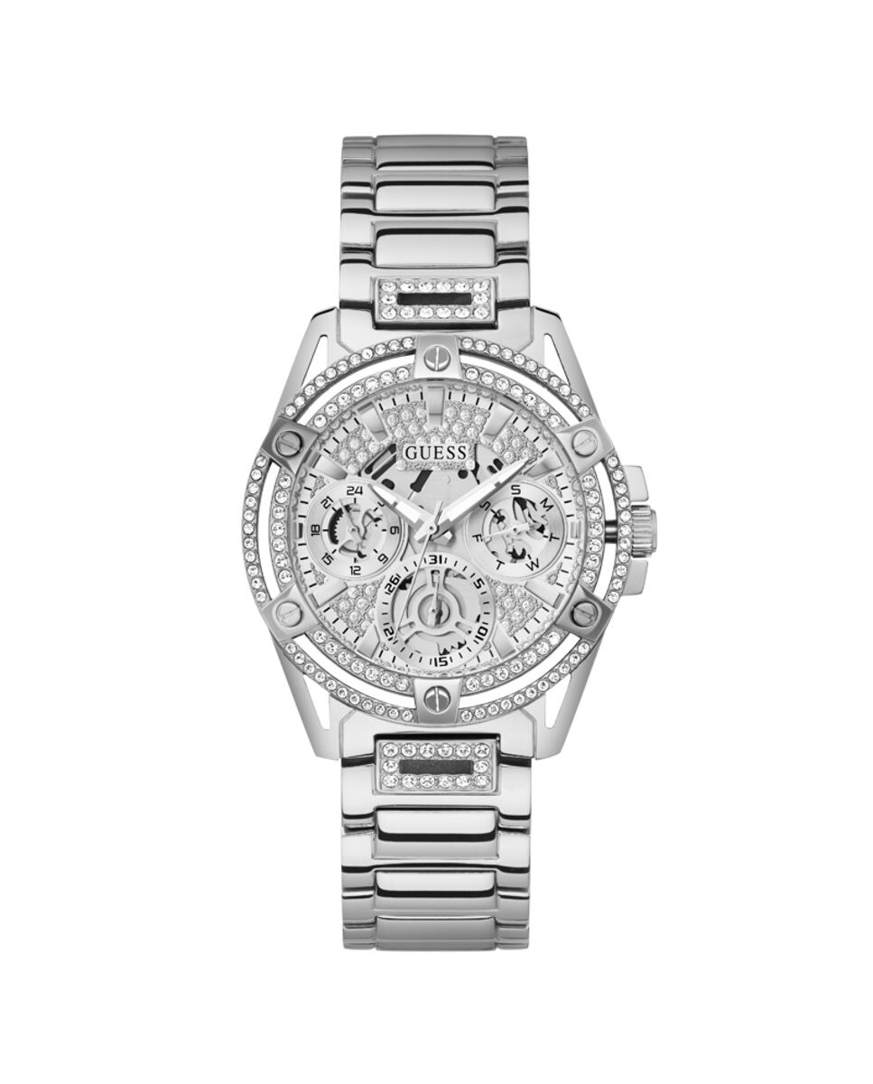 

Женские часы Queen GW0464L1 со стальным и серебряным ремешком Guess, серебро
