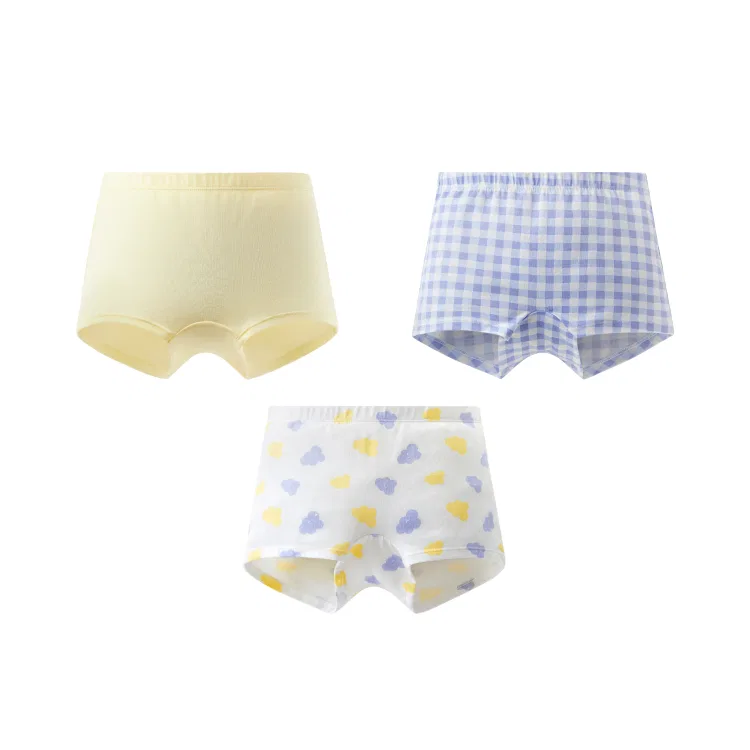 Детский комплект трусов 3 штуки Banana In, Feather Yellow Quiet Purple Checkered Indigo Purple Cloud