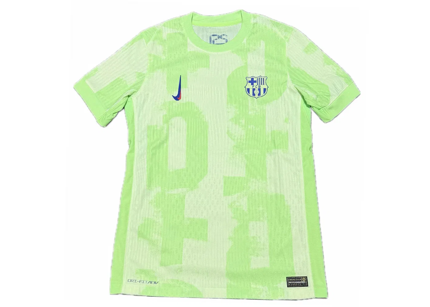 Детская футболка с принтом Nike Barcelona FC 2024/25 Third Match Version Dri Fit ADV Jersey Youth, Volt