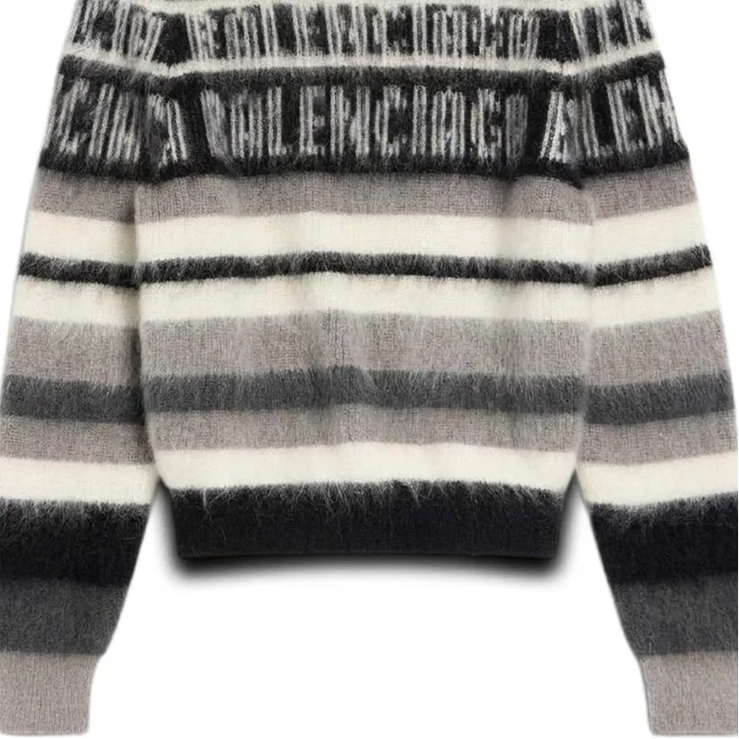 Свитер детский с круглым вырезом Black & White & Gray Balenciaga — фото 4
