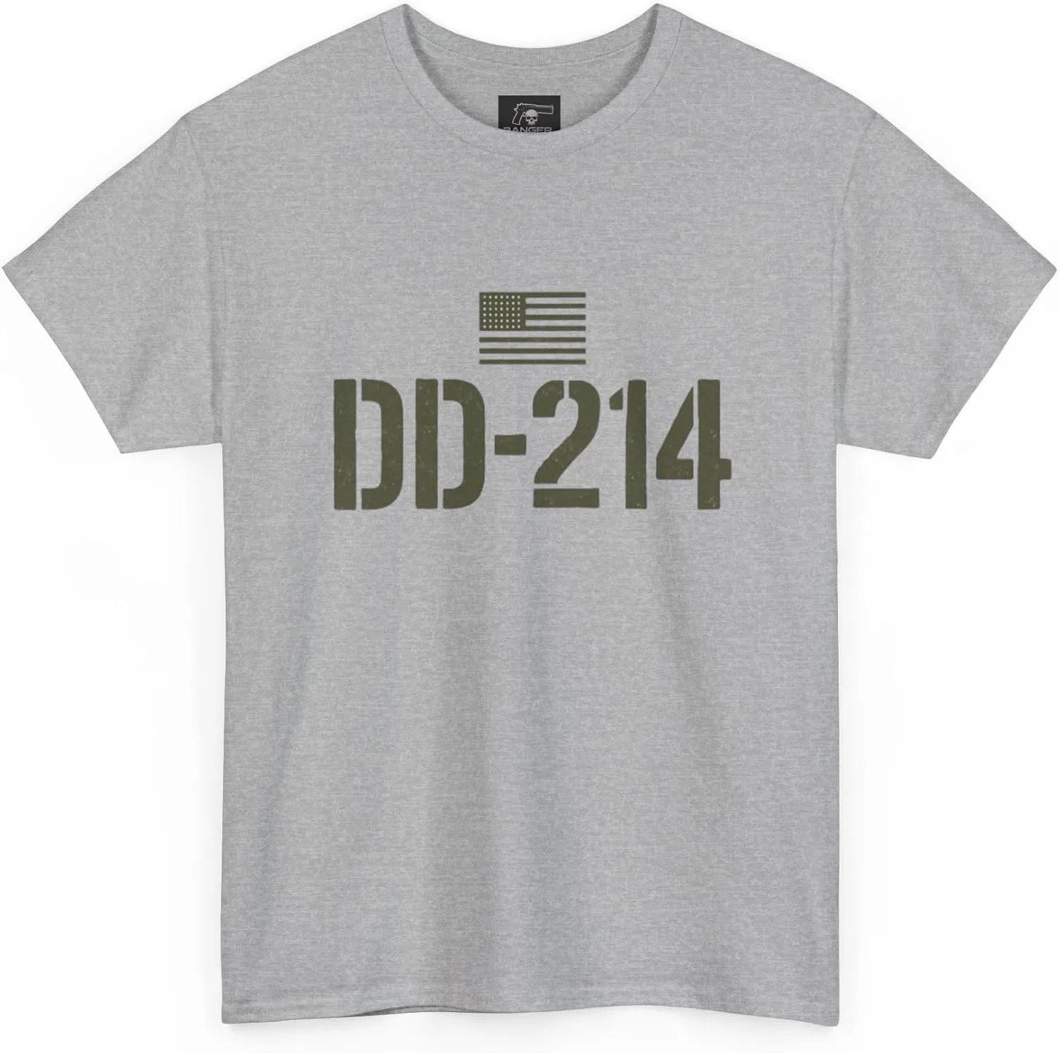 Женская футболка с принтом DD-214, серый меланж — фото 3