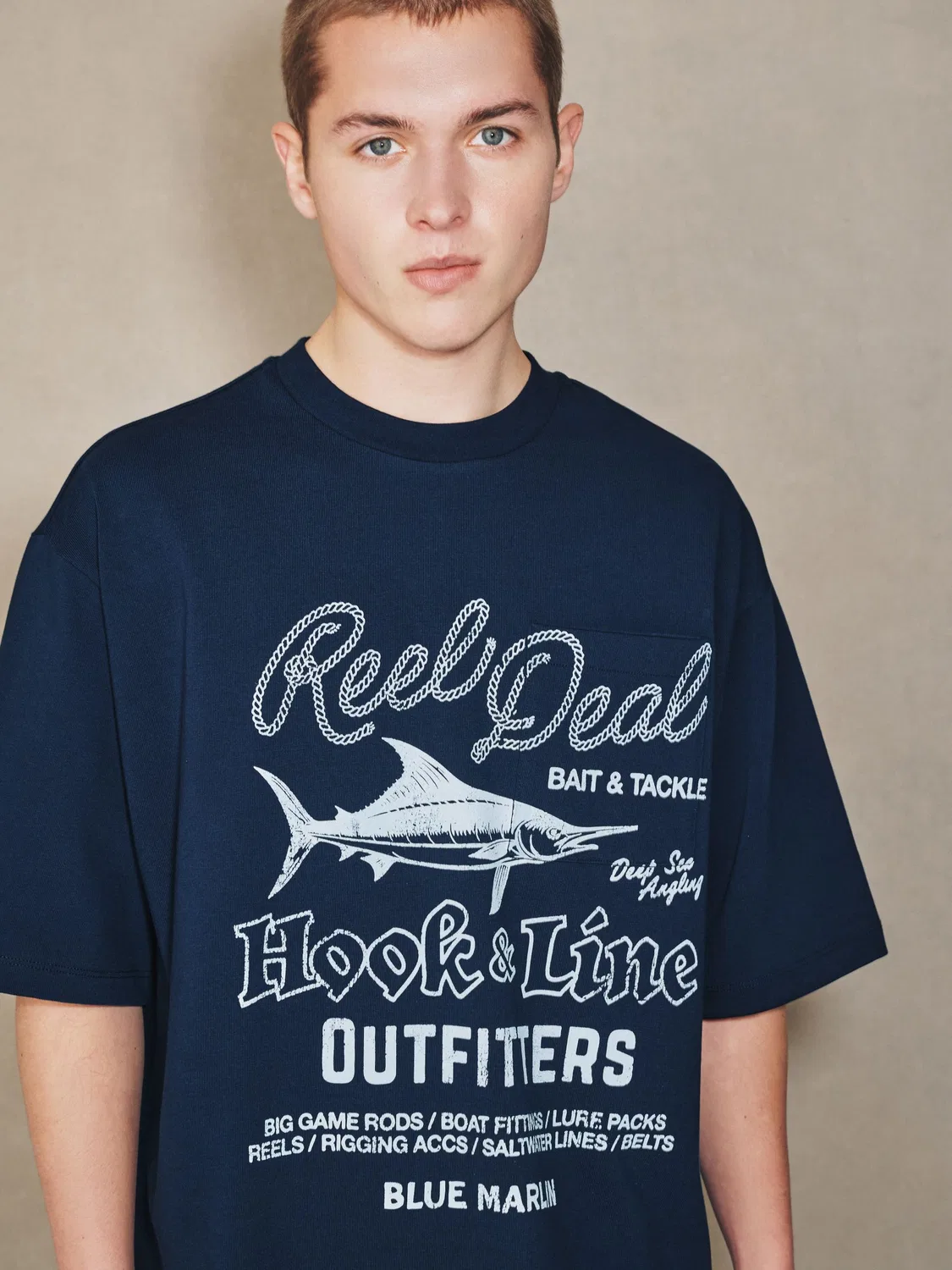 Футболка с принтом Relaxed Fit, Navy Edit Next, темно-синий