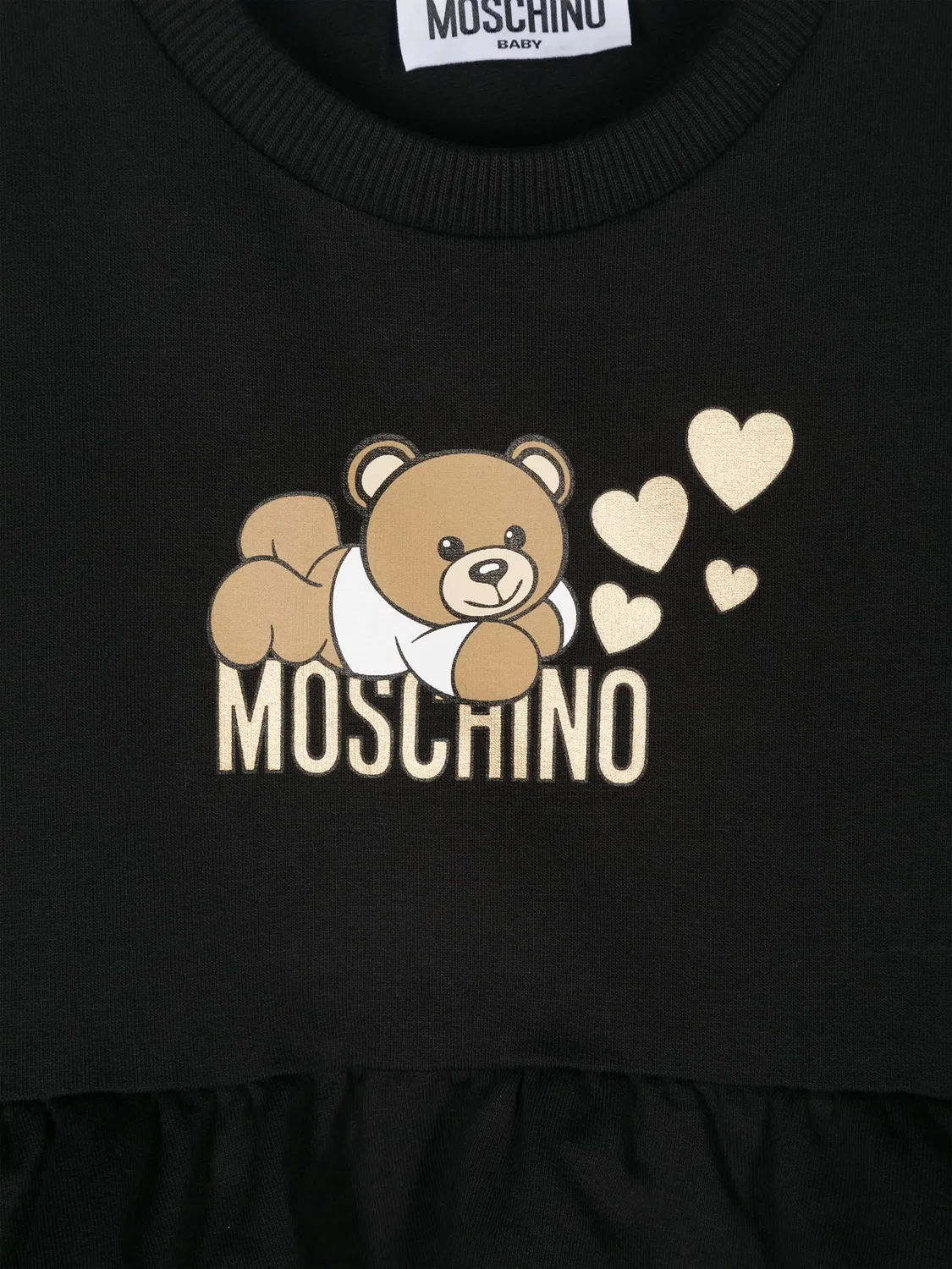 Свитшот с мотивом медвежонка Moschino, черный — фото 2