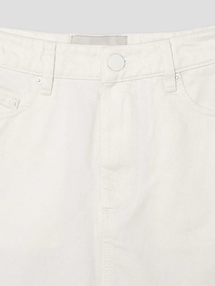 Юбка мини с имитацией рубашки, Blanc Creme AMI PARIS, White — фото 3