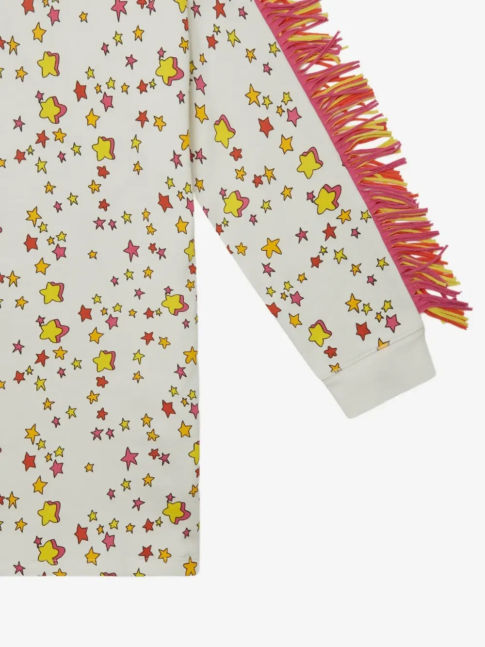 Платье с принтом и бахромой Stella McCartney Kids, белый — фото 4