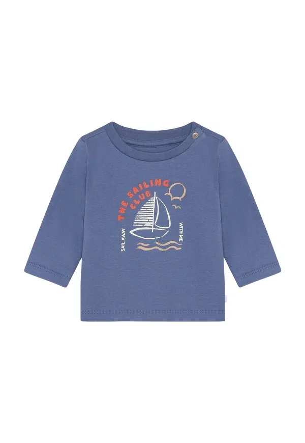 Топ с принтом Long sleeved top Noppies, Gray Blue, синий/серый