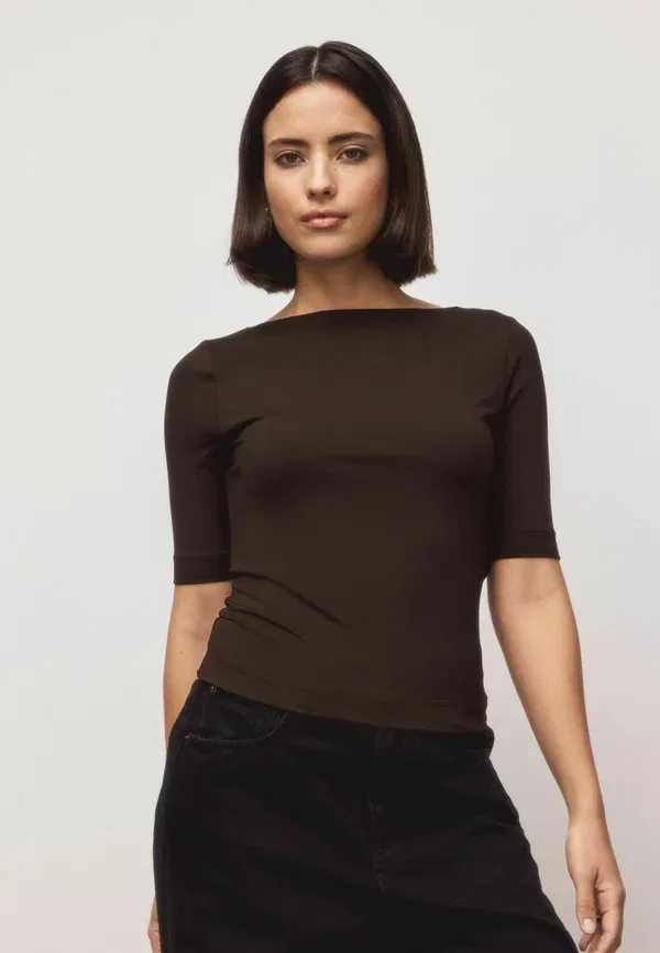 Футболка с коротким рукавом Basic t-shirt Next, chocolate brown, коричневый/шоколадный